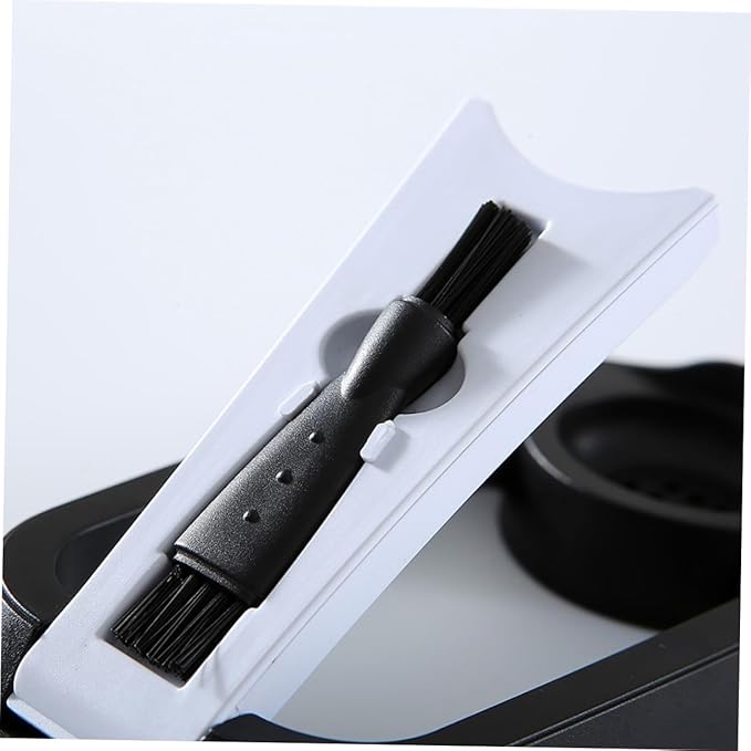 Foldable Electric Shaver Holder with Brush Space-saving Design for Easy Draining and Cleaning for Men and Travelers Dad Boyfriend Husband Black