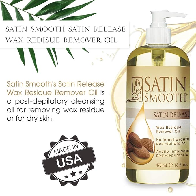 Satin Smooth Satin Release Wax Residue Remover Oil, Post-Wax Treatment Fast-Dissolving, 16 oz, 1-pack