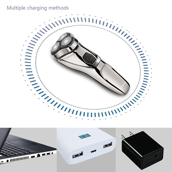 Electric Razor for Men Shaver Mens for Shaving with Pop-up Trimmer Electric Rotary Shavers for Men Wet & Dry Cordless Waterproof USB Rechargeable