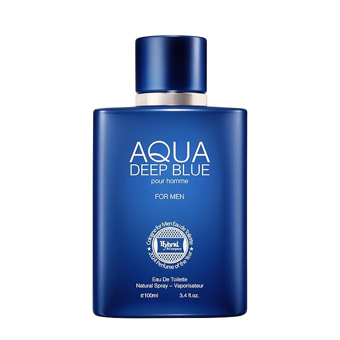 Hybrid & Company Aqua Deep Blue Pour Homme For Men Eau De Parfum Vaporisateur Natural Spray 3.4 Fl Oz