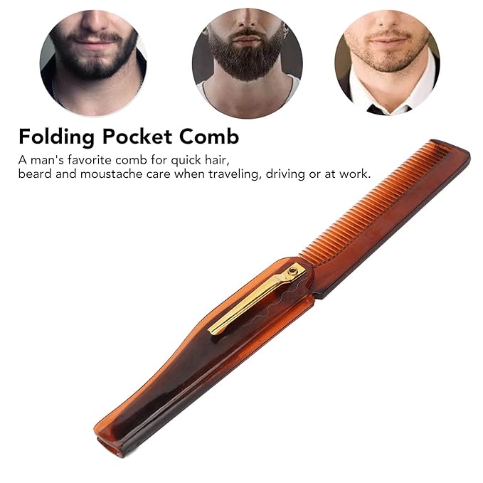 10 Pcs Folding Comb,Folding Pocket Comb Fine Tooth Comb Pocket Beard Comb Handmade Folding Pocket Comb for Styling Hair Mustache Beard