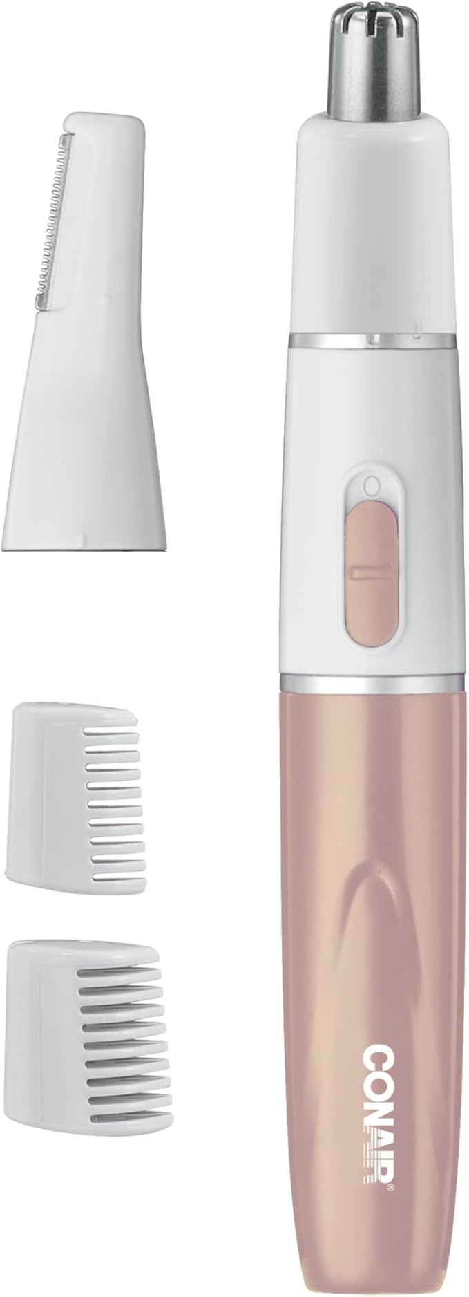 ConairMAN All-in-One Personal Trimmer for Men, for Nose, Ear, Eyebrows and Sideburns Hair Trimmer, 3 Piece Men's Grooming Kit, Lithium Battery-Powered
