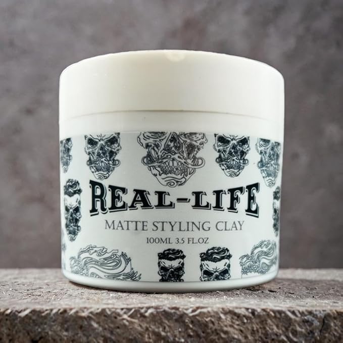 Real-Life Matte Styling Clay, Medium All-Day Hold & Matte Finish, Non-Greasy, Easy Washout, 3.5 oz