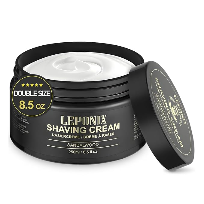 Shaving Cream Mens – 8.5oz Extra Large Shave Cream - Rich Lather Prevents Razor Burn & Irritation, Moisturizes Dry Skin - Gentle Formula for Seniors - Secret Santa Gifts