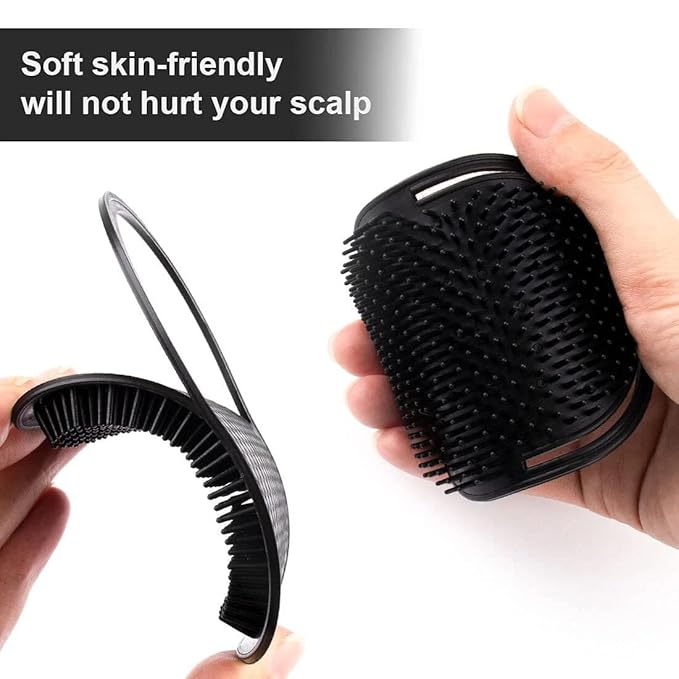 8Pcs Black Soft Palm Combs for Men Portable Pocket Brush Hand Combs for Head Massage Hair Styling Beard Grooming