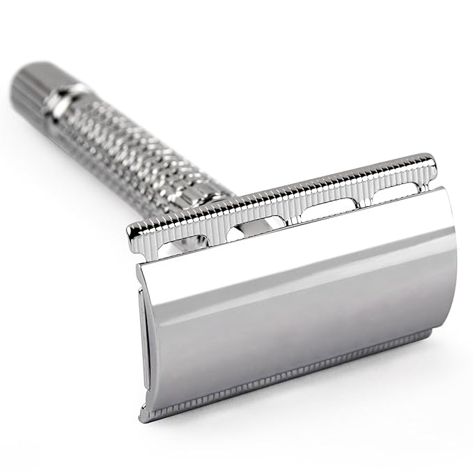 Qshave - Men or Women Short Handle Classic Double Edge Lighter Travel Safety Shaving Razor, 1 Pc