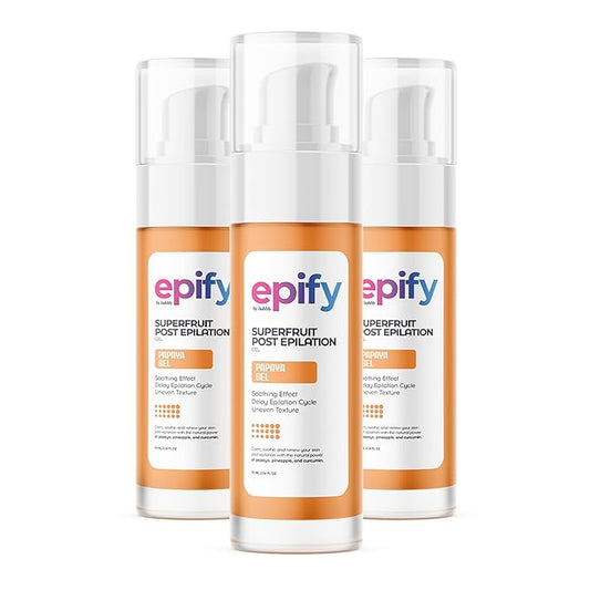 Epify Superfruit Post Epilation Papaya Gel, Hair Inhibitor for Face and Body, Non-Irritating Formula, Soothing Effect, Hair Growth Minimizer, 2.54 Fl Oz (3)