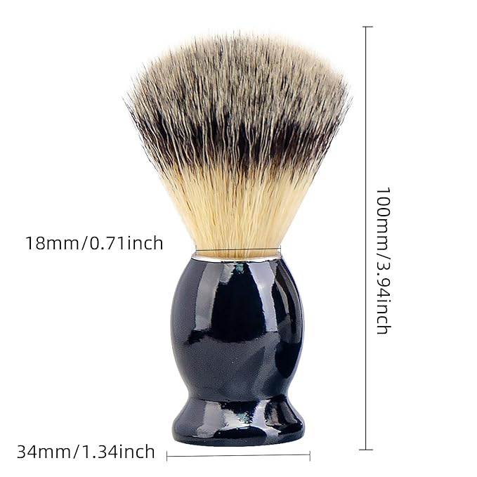 Grandslam Shaving Brush Kit for Men, 3 in 1 Shaving Set Includes Shaving Brush, Stainless Steel Shaving Bowl and Razor & Brush Holder, Black Set
