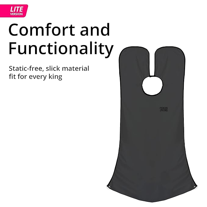 Beard King Beard Bib Apron - As Seen on Shark Tank – Gifts for Him, Stocking Stuffers for Men, Mens Gift, Black