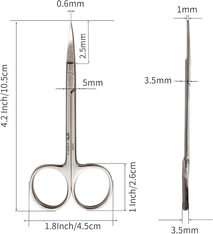 RWD IRIS-Fine Micro Scissors, 4.2 Inch Sharp Tip Straight Iris Medical Scissors, Martensitic Stainless Steel Surgical Scissor, Precision Cutting for Surgical, Dental & Lab, S12005-10