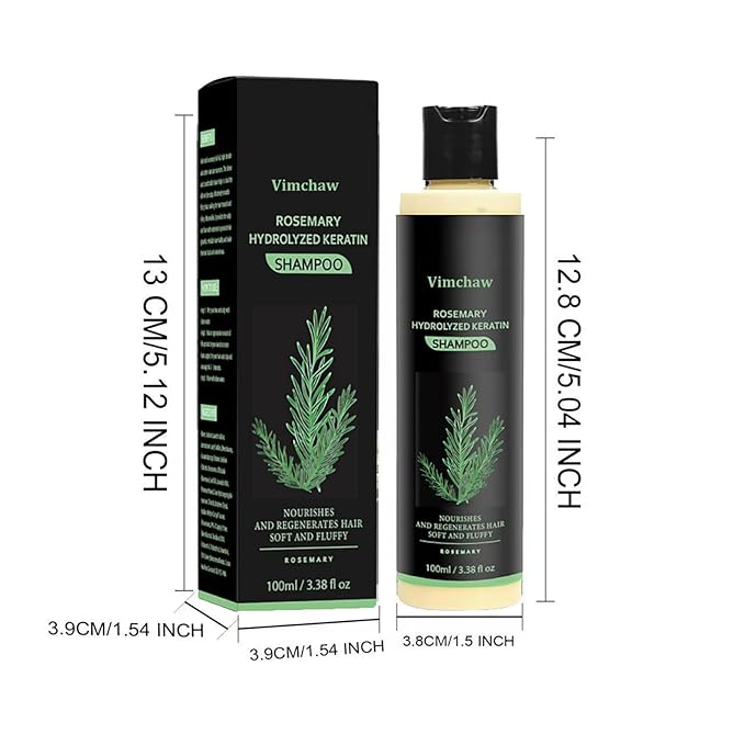 Rosemary Hair Growth Shampoo,Organic Natural Shampoo for Thinning hair & Hair Loss with Hydrolyzed Keratin,Unisex-3.4 fl.oz (Pack of 1)