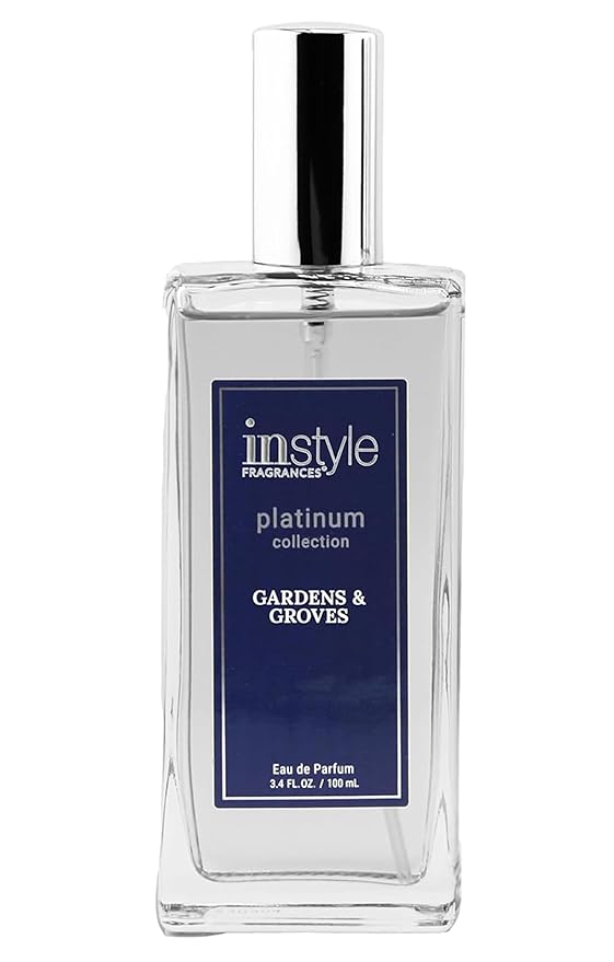 Instyle Fragrances Platinum Collection Gardens & Groves, Inspired by C.hanel's C.oco Mademoiselle, Premium Women’s Eau de Parfum, CLEAN, Vegan, Paraben-Free, Never Tested on Animals, 3.4 Fluid Ounces