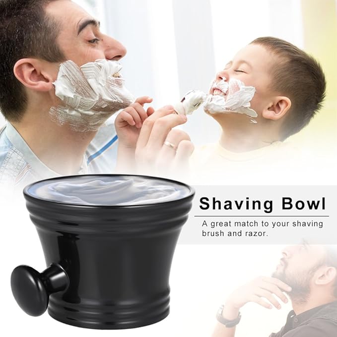 Shaving Mug Anself Man's Plastic Shaving Bowl with Handle Soup Bowl Barber Cleaning Soup Cup for Razor