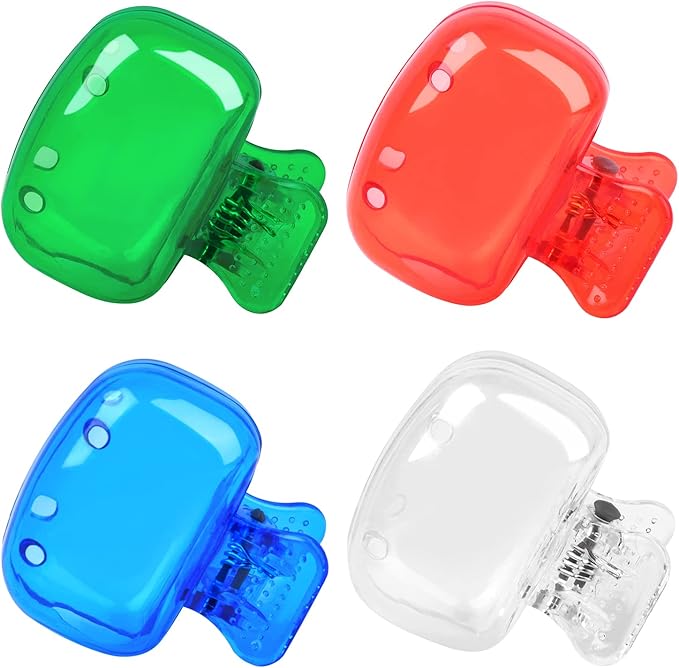 Hxezoc 4 Pack Travel Toothbrush Head Covers Cute Toothbrush Protector Cap Brush Pod Case Protective Portable Plastic Clip for Household Travel, Camping, Bathroom, School, Business