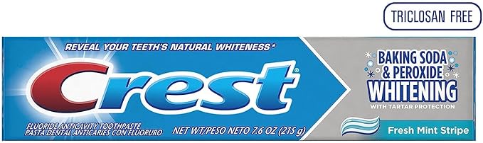 Crest Baking Soda & Peroxide Whitening with Tartar Protection Toothpaste, Fresh Mint, 8.2 oz