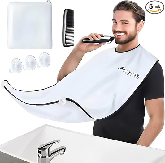 Beard Bib, Non-Stick Beard Apron, Waterproof Hair Trimming Catcher, Breathable Hair Catcher for Shaving, Premium Shaving Accessories for Men, Gifts for Men