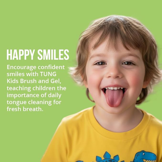 Tongue Cleaner Gel for Kids, Kids Tongue Cleaner Paste, Children's Tongue Scraper, Childs Tongue Scrubber, Fight Bad Breath, Made in USA (Set of 2)