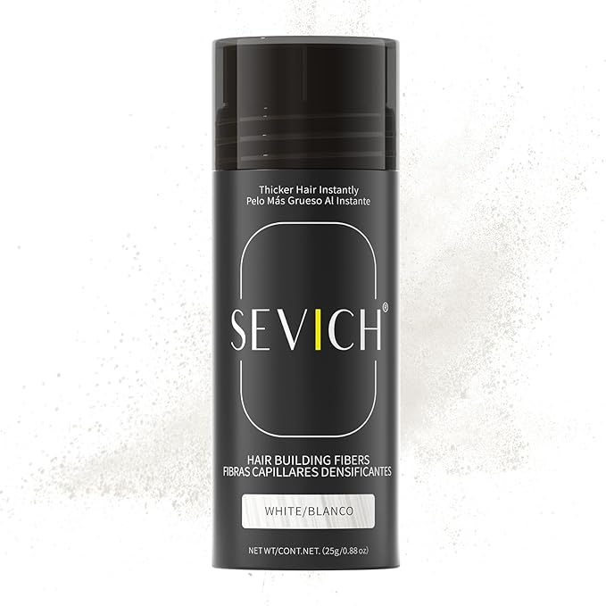 SEVICH Hair Fibers for Thinning Hair, Hair Building Fibers Instantly Thicker & Fuller Look,Hair Powder for Men & Women 25g White