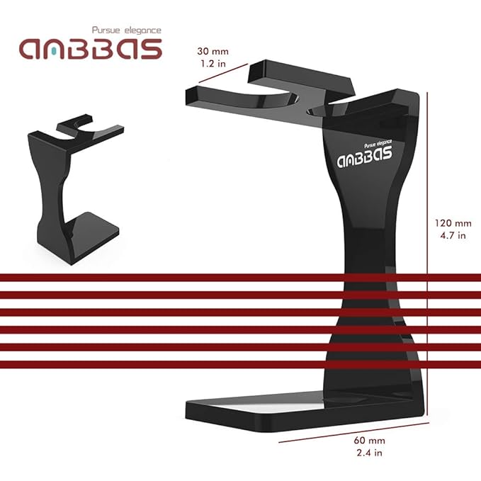 Anbbas Faux Badger Shaving Brush with 3.5 oz Goat Milk Shaving Soap and Bowl Stainless Steel,Black Acrylic Shaving Stand Holer for DE Razor Men Shave Kit