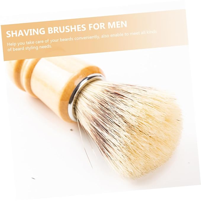 Men's Shaving Brush 2pcs Badger Hair Shave Brush Wooden Handle for Men