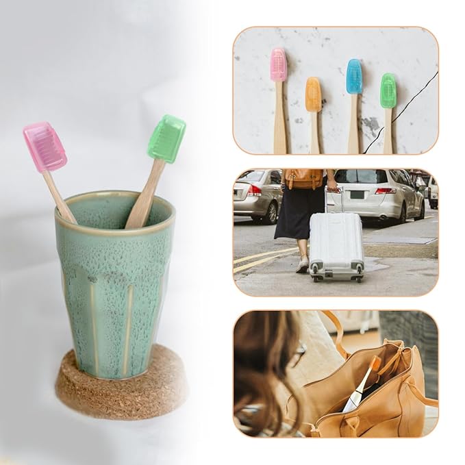 10 Pieces Portable Toothbrush Containers Travel Toothbrush Cap Cover Tooth Brush CapsConvenient for Travel, Home, Office and Hotel Use