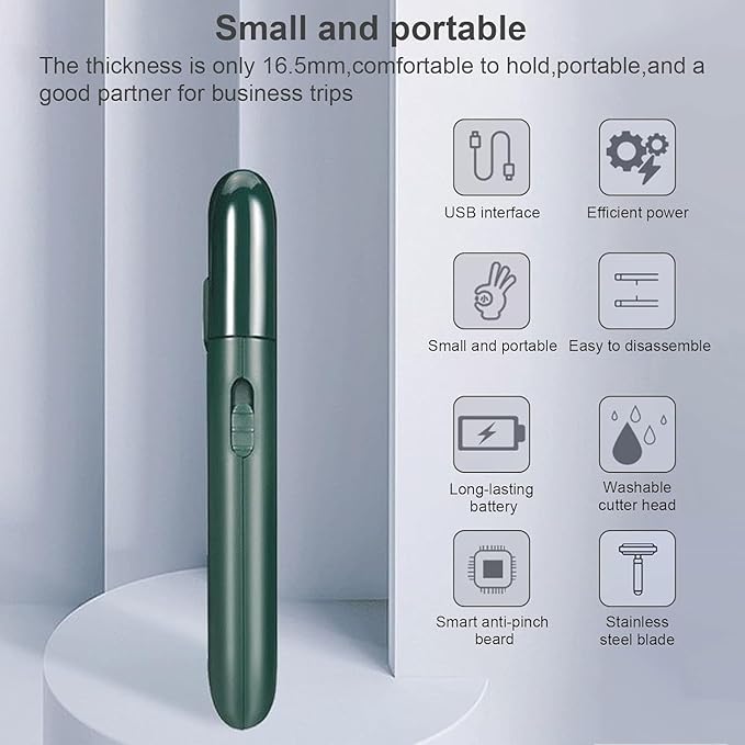 LinMei Men's Foil Shaver - USB Rechargeable Mini Portable Electric Shaver, Multifunction Stubble Trimmer with Pop-Up Sideburn Razor, Sensitive Skin Friendly for Beards, Ideal for Travel/Gym/Home