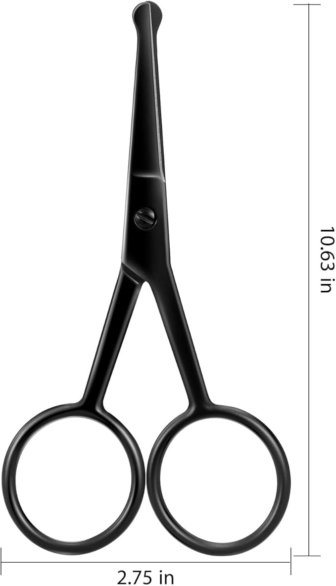 Mudder 3 Pieces Nose Hair Scissors Rounded Tip Scissors Facial Hair Trimming Stainless Steel Blunt Tip Trimmer for Eyebrows, Nose, Moustache, Beard, Grooming