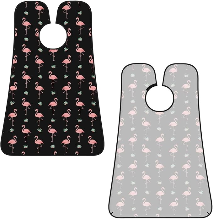 Beard Trimming Hair Catcher, Cute Flamingo Black Shave Bib, Non-Stick Bib Apron Waterproof, Shaving Tool for Men for Husband Father’s Day