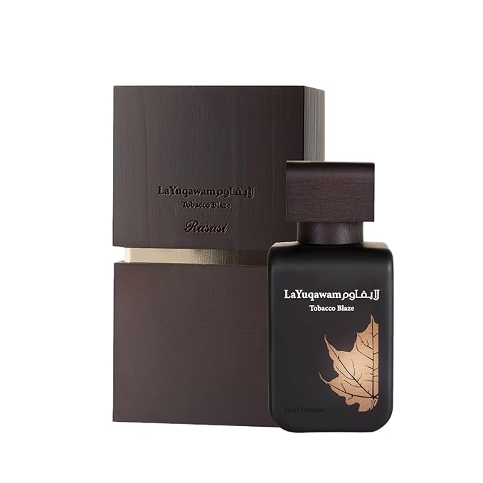 Rasasi La Yuqawam Tobacco Blaze Eau de Parfum for Men | 75ml EDP | Irresistible Pour Homme Spray | Masculine Oudh Woody Patchouli Leather | Signature Arabian Perfumery Perfumes