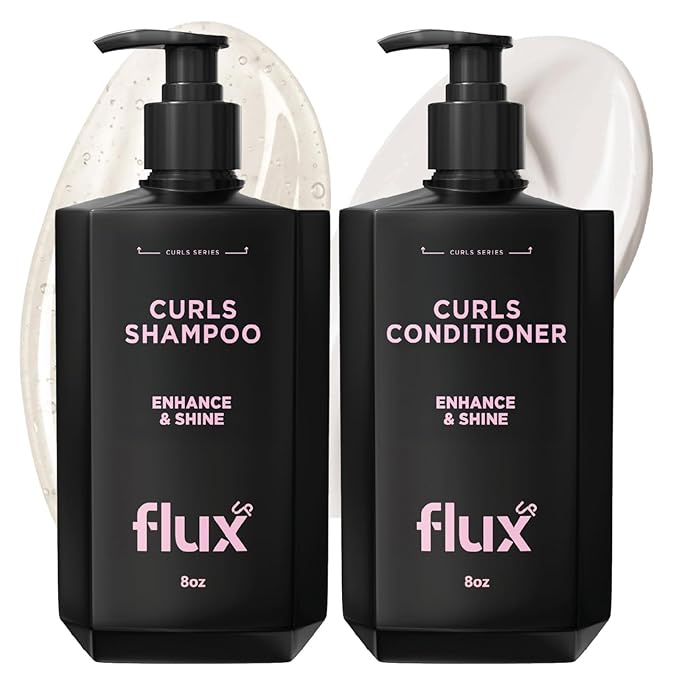 Curly Hair Shampoo & Conditioner Set – Hydrating Curl Shampoo & Conditioner for Curly & Wavy Hair for Women & Men – Sulfate-Free Frizz Control & Moisture for Defined, Softer Curls – 8 fl oz