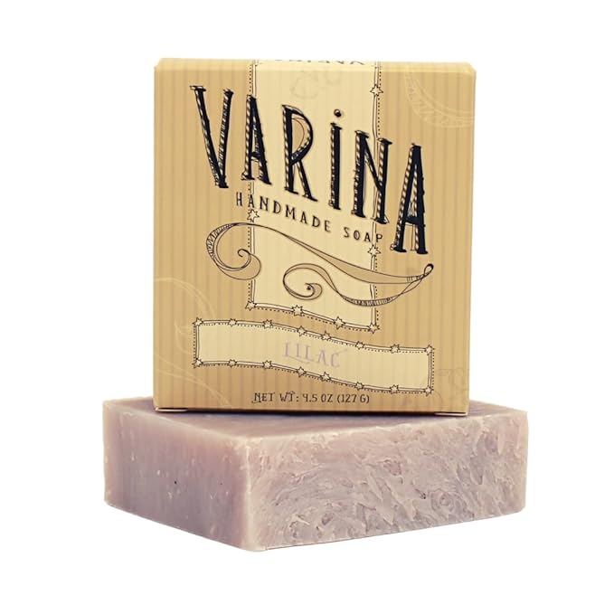 Natural Lilac Bar Soap - Gentle Cleansing for Sensitive Skin, Floral - 3 Pack