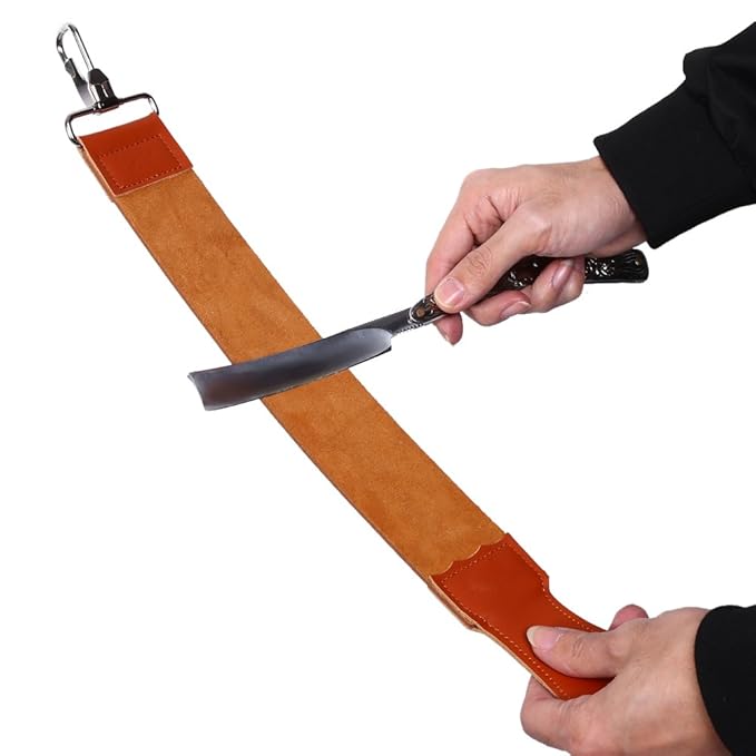 Straight Razor Strop Strap, Leather Sharpening Strap, Folding Knife Shave Sharpening Belt, Fit for Barber Use