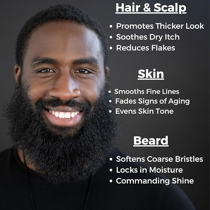 Anti-Aging Beard, Skin & Hair Cologne Oil | 2oz Luxury Blend with Plant Retinol & 11 Natural Oils (Avntus)