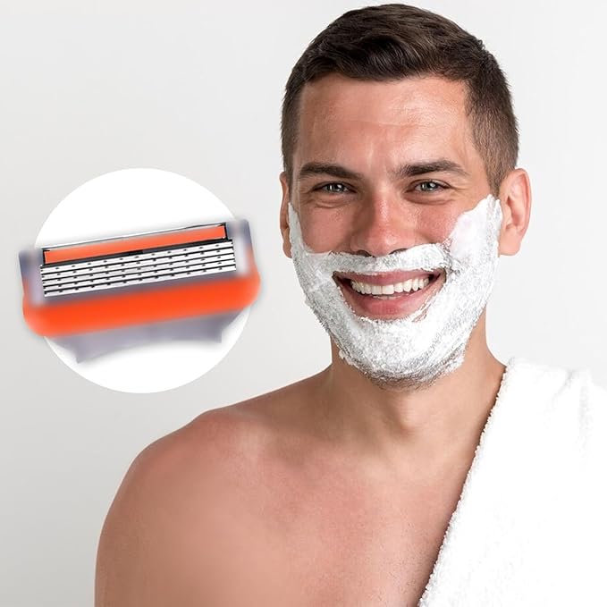 24Pcs Premium Razor Blades for Men compatible gillette fusion 5 blades refills -5-Layer Stainless Steel Refills Compatible with Fusion 5 Style Razors,Smooth Shaving Replacement Cartridges Value Pac