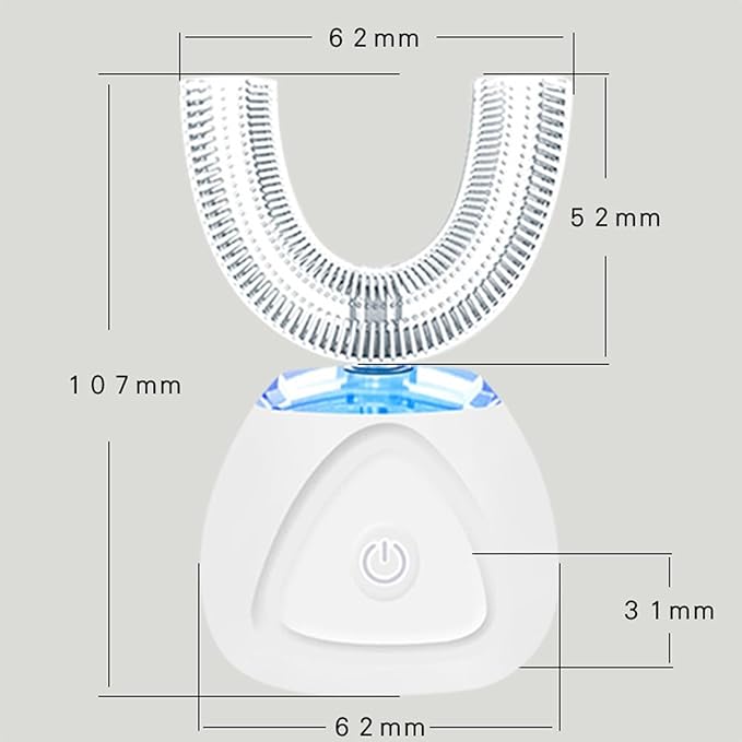 U-Shaped Electric Toothbrush, Automatic Whitening Silicone Oral Cleaner, 3 Modes, High-Speed Vibration, Waterproof