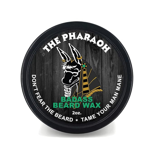 Badass Beard Care Beard Wax For Men - Pharaoh Scent, 2 oz - Softens Beard Hair, Leaves Your Beard Looking and Feeling More Dense