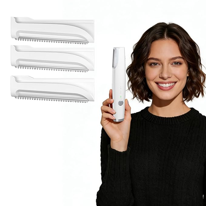Sonic Dermaplane Razor for Women Face, Smooth Exfoliation & Peach Fuzz Facial Hair Removal, Edge Technology with LED Light, 3 Speeds Rechargeable Dermaplaning Tool with 3 Replacement Blades, White