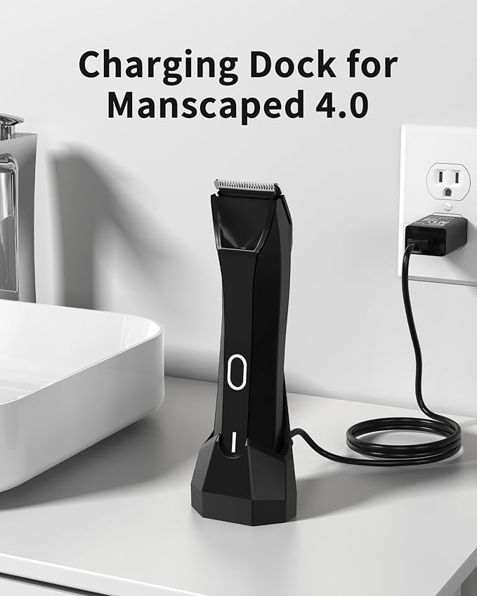 Charging Dock Replacement for Manscaped 4.0 Wireless Charging Stand Base, Charging Dock for Manscaped The Lawn Mower 4.0 Electric Groin Hair Trimmer Charger with 4.9FT USB Cable