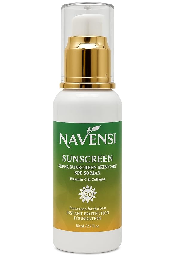 Sunscreen For Face SPF 50 | 80ml Lightweight Face Sunscreen Travel Size Vitamin C & Collagen Glow Sunblock, Hydrating, Non Greasy Anti Aging Protection for Bright, Youthful, Protected Skin