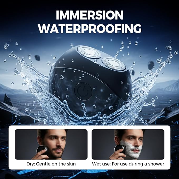 Portable Multifunctional Electric Shaver, USB Mini Shavers for Men, Rechargeable Electric Mini Portable Razor, Washable Double Head Razor, Waterproof Compact Electric Shaver for Home, Travel (Grey)