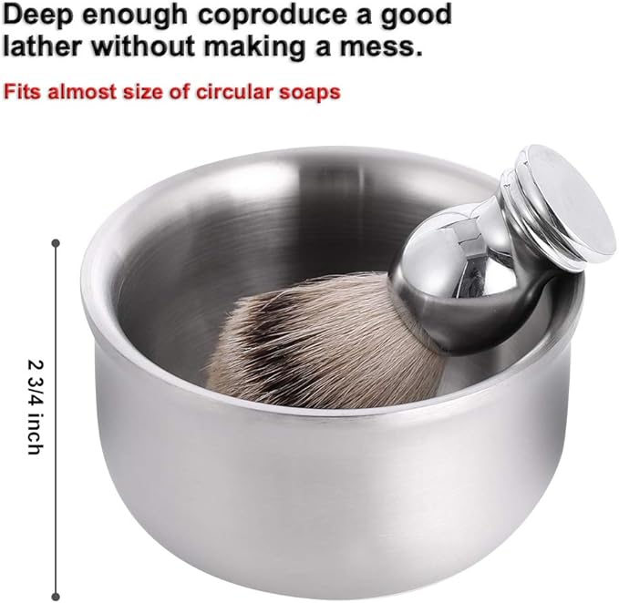 Cumberbatch Stainless Steel Shaving Bowl For Men, Men's Shaving Soap Bowl