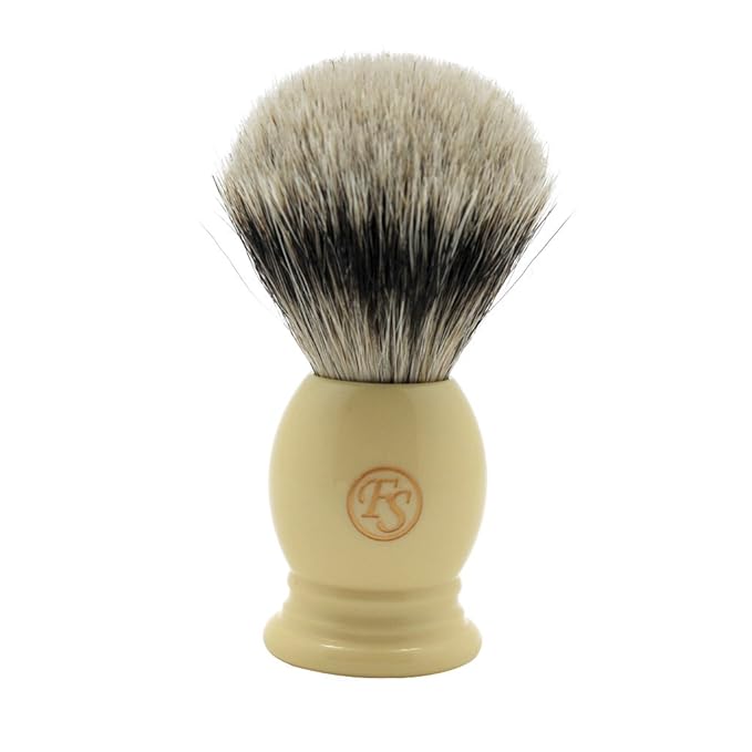 24mm Density Silvertip Badger Hair Shaving Brush by Frank Shaving Free Drip Stand