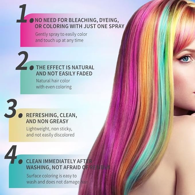 Temporary Red Hair Color Spray & Wax | Non-Sticky, Natural Look | Washable One-Time Use Hair Dye for Halloween, Cosplay, Festivals | For Women, Men & Kids (Fired Red)