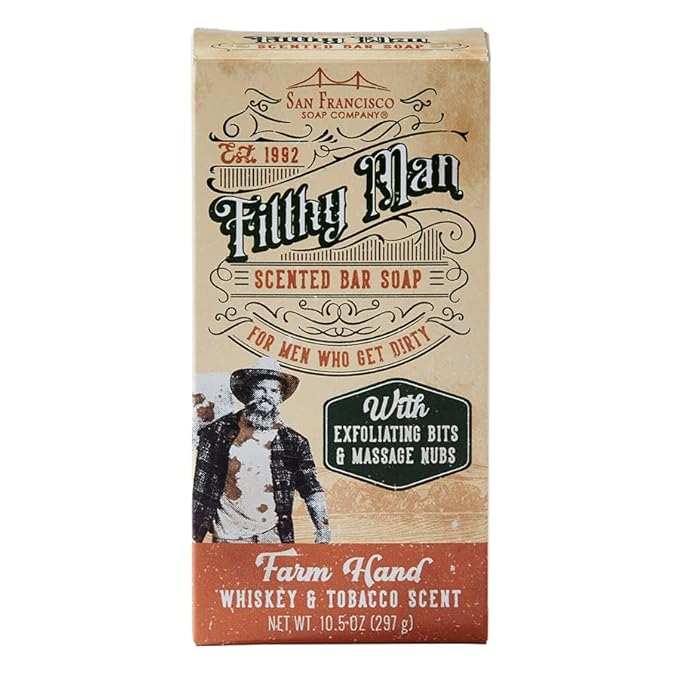 San Francisco Soap Company Filthy Man Scented Bar Soap (Farm Hand Whiskey and Tobacco)