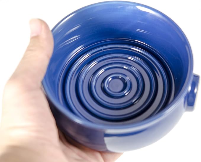 Grandslam Shaving Soap Bowl for Men, Wide Mouth, Ceramic, Easier to Lather and Clean, Non-slip Handle, Handmade Pottery Cup for Soap and Cream