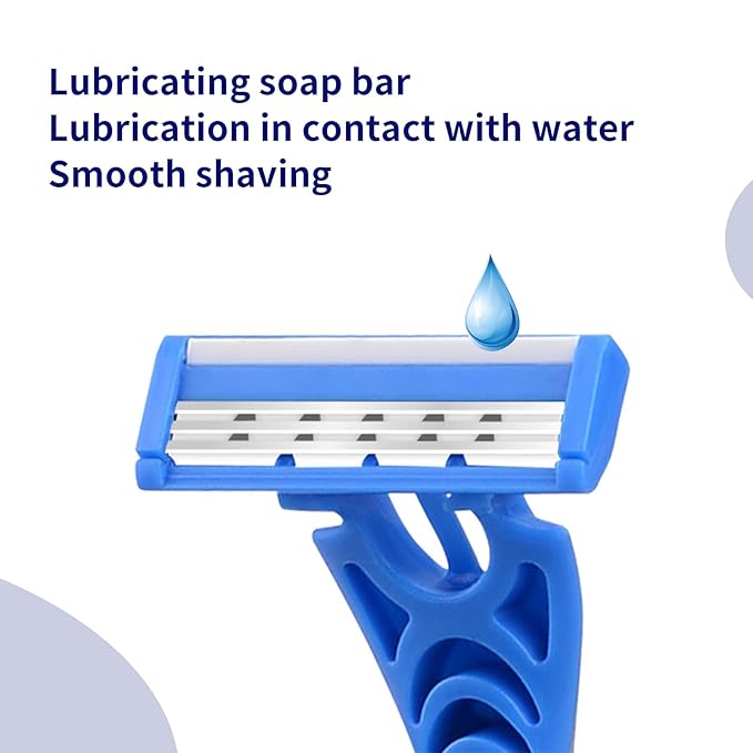 Men's Disposable Razors, 3-Blade Razors with Lubricating Strip and Pivoting Head, | Disposable Mens Razors for Shaving Sensitive Skin 12 count Blue