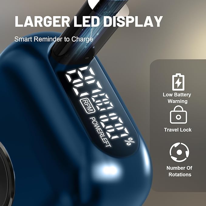 Electric Foil Shavers for Men: Mini Electric Razor with 4 Floating Blades & Big LED Display - Foil Shaver for Men with 2 Gears Adjustable - Face Shaver with IPX7 Waterproof,USB Type C (Pure-Blue)