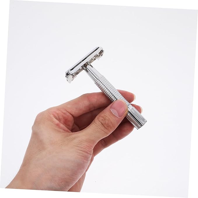 1Set Manual Shaving Razor Long Handle Beard Shaver for All Hair Types Double Safety Razor for Smooth Shaving for Home Use Relief and Beard Styling