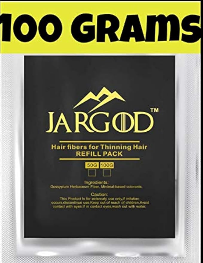 100 Gram Hair Building Fibers -- Refill Your Existing Fiber Bottle - Hair Filler Fibers - Hair Loss Concealer For Thinning Hair by JARGOD (Gray)
