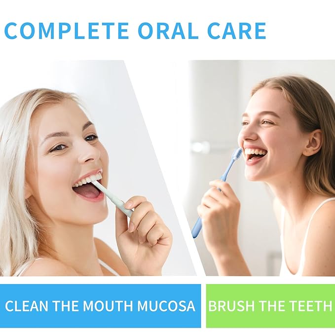 Soft Manual Toothbrush and Oral Mucosa Cleaning Combo